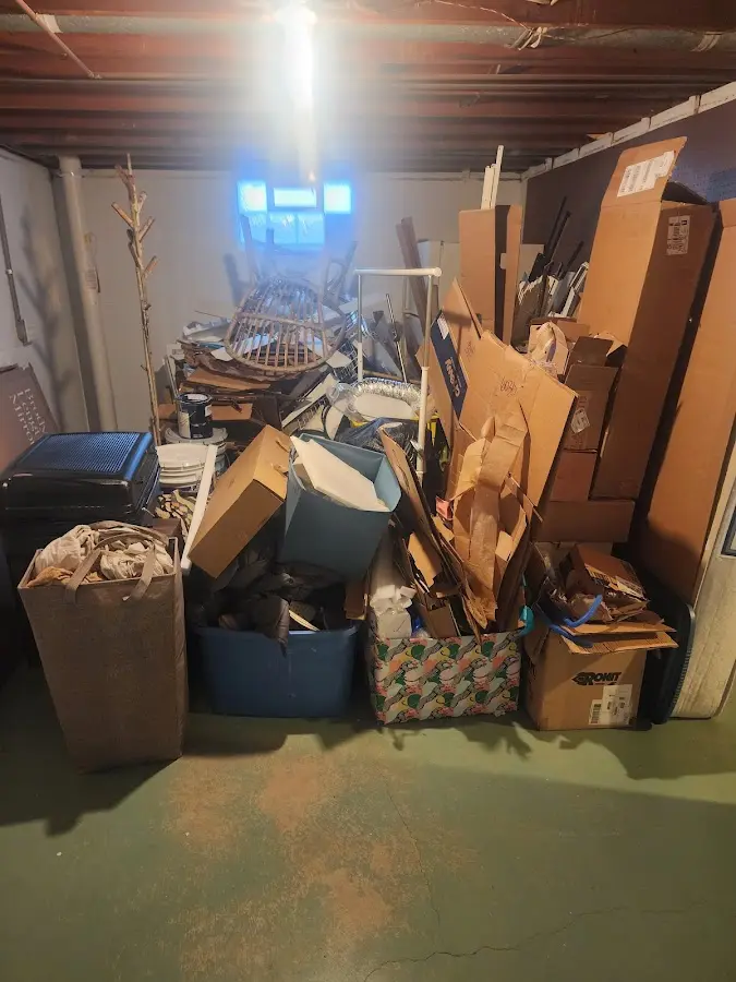 Roll-off dumpster container at job site for Roll Off Dumpster Rental in Madison